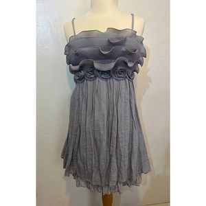 Rachael & Chloe-Grey blue ruffle party dress